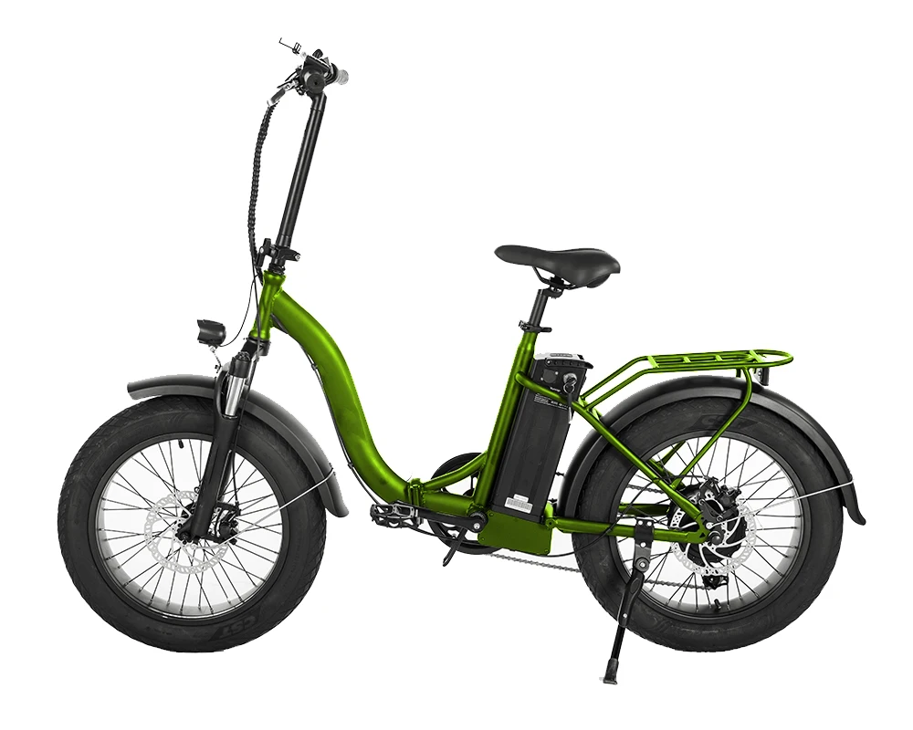 750 W Full Suspension Aluminum Alloy Frame Foldable Electric Bikes E-Bike 20 Inch Electric Belt Drive Folding Bike