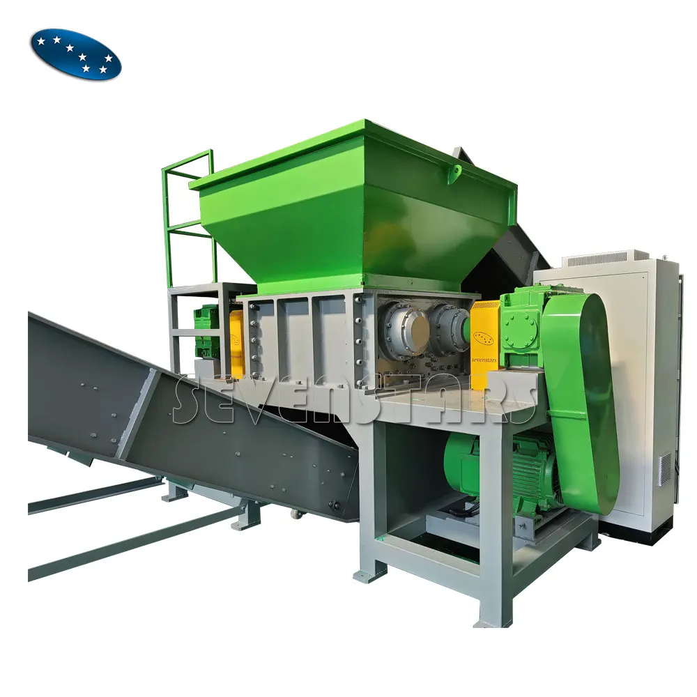 Plastic shredder glass garbage crusher shredding machine waste plastic bottle crushing recycling equipment