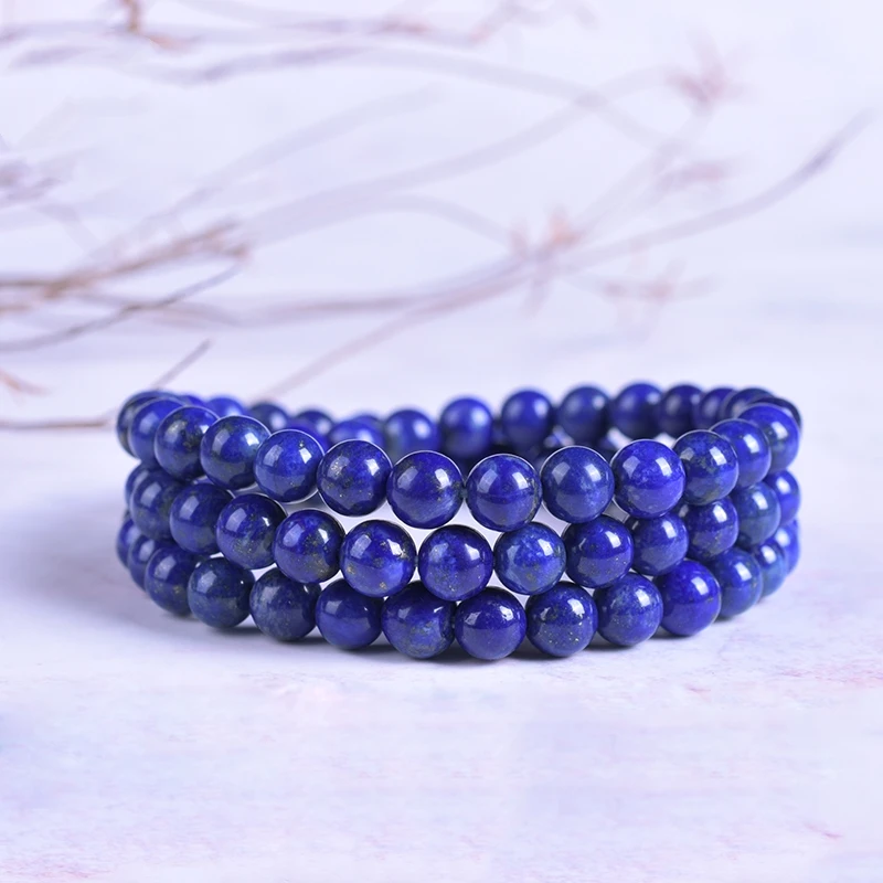 
High Quality Protection Blue Lapis Lazuli Multilayer Bead Bracelet Natural Stone Lazurite Beads Energy birthstone Bracelet 