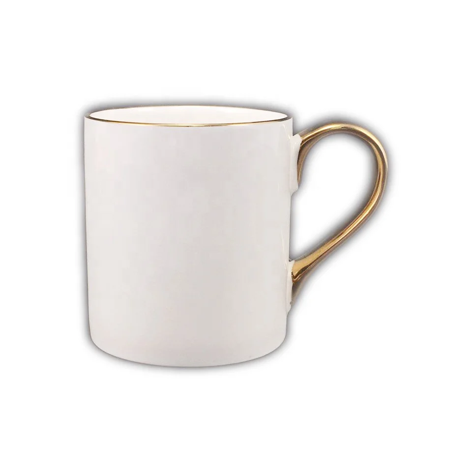 Прямая продажа с китайской фабрики, роскошная керамическая кружка для кофе, чая с золотой ручкой, 10 унций