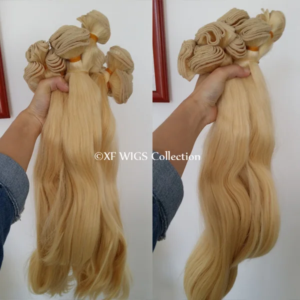 alibaba 613 blonde color 100% Brazilian remy hair double machine wefts with the competitive price