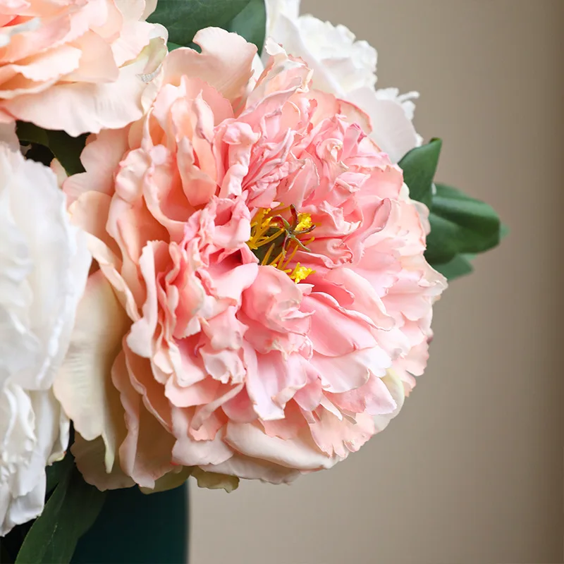 SEASON 2 Heads Peony Burnt Edge Artificial Flower for Home Table Decoration Single Silk Flowers Real Looking Peonies Flower