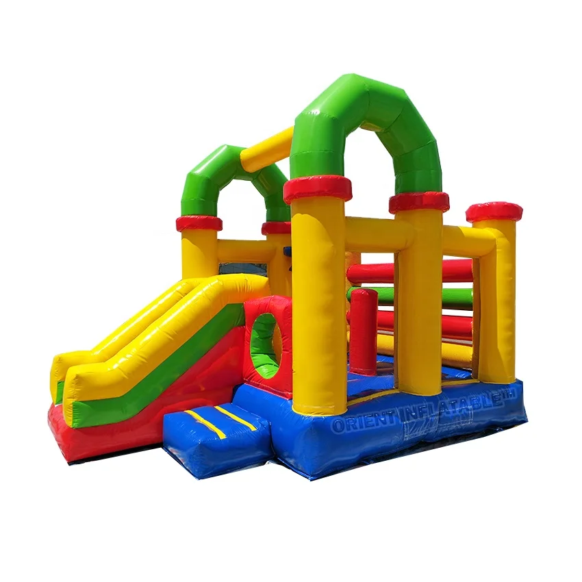 Многофункциональный коммерческий надувной комбинированный батут с препятствиями, прыжками, горкой