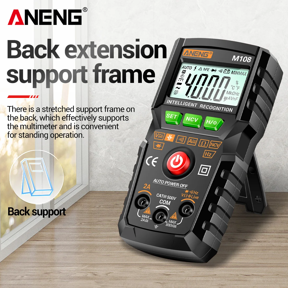 ANENG M108 Mini Digital Multimeter 4000 count Auto tester digital multimeter profesional testeur electrique multimetro test