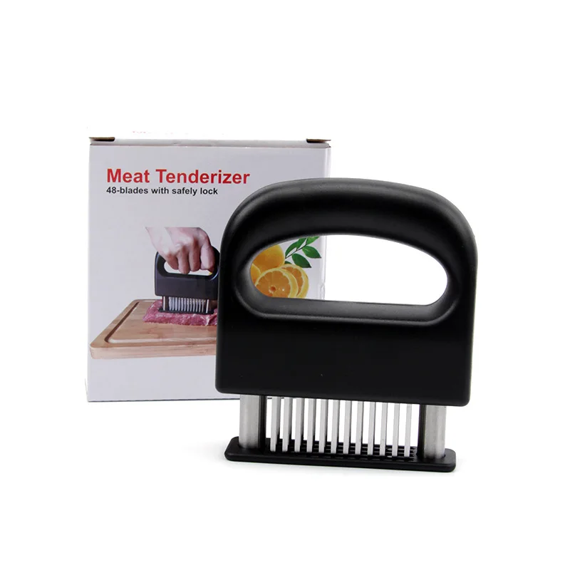 Meat Tenderizer W/T 48 Stainless Steel Ultra Sharp Needle Blades for Tenderizing Poultry Beef Pork Turkey Fish  Marinade BBQ