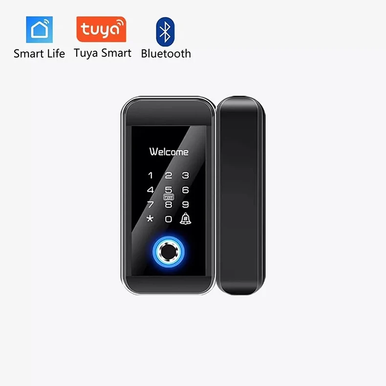 American Style Security Biometric Glass Smart Door  Lock Sliding Glass Door Lock