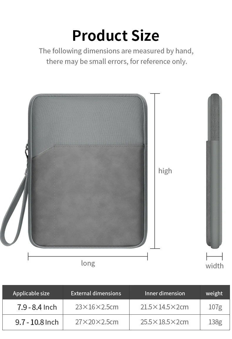 Lightweight Sleeve Laptop Bags PU Leather Pouches For Huawei 7.9 8.4inch 9.7 11inch Universal Tablet Case For iPad Air Pro Mini
