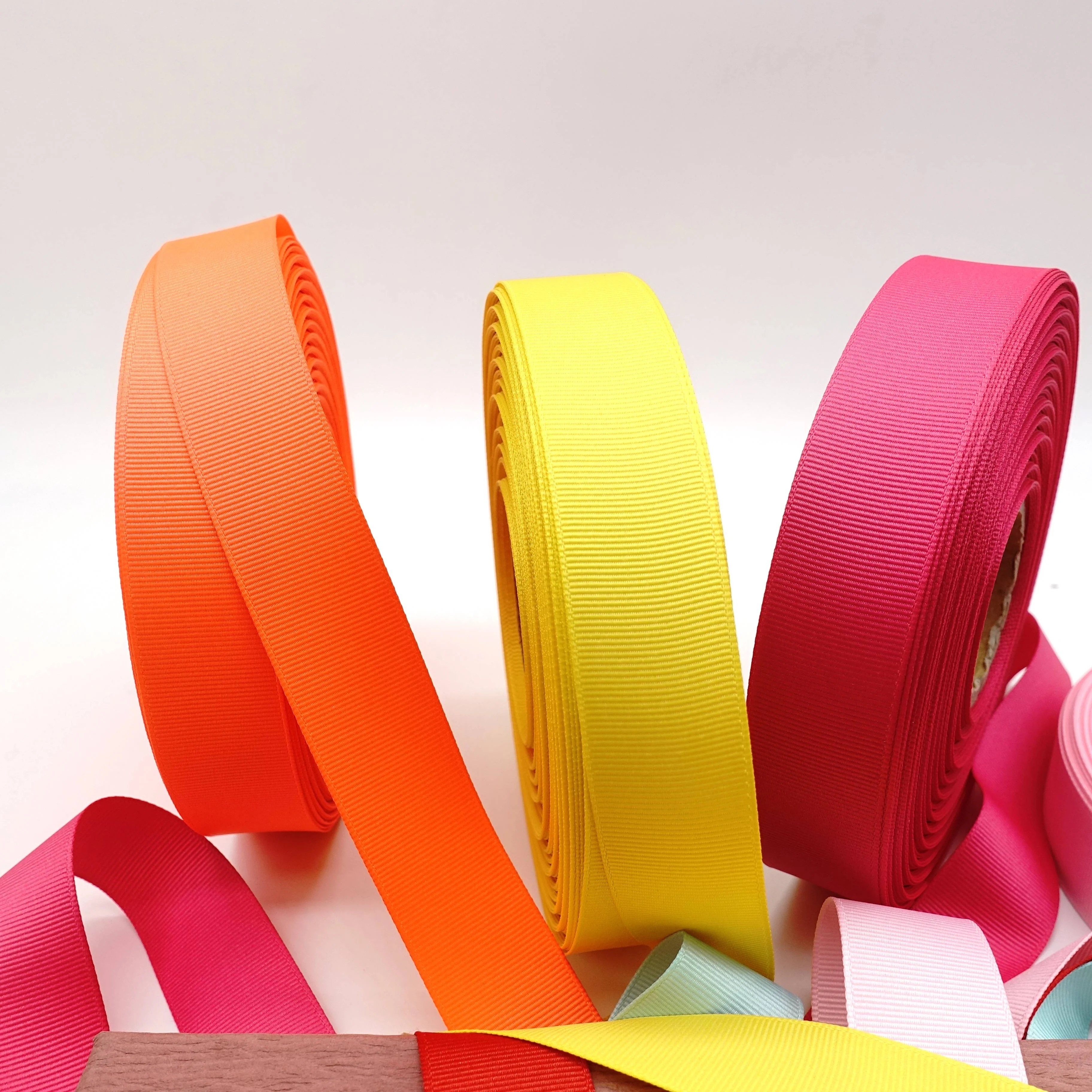 Custom Width Black and Color Grosgrain Ribbon Polyester Ribbon