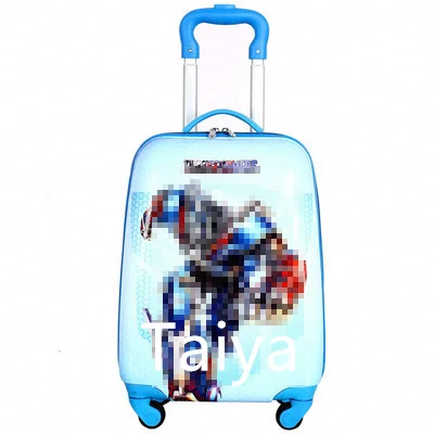 Custom Cartoon anime super man Suitcase Children Rolling Luggage Bag kids boy Trolley Cases