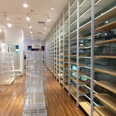 Простые полки MINISO для продуктов розничного магазина стеллаж покупок стальные и