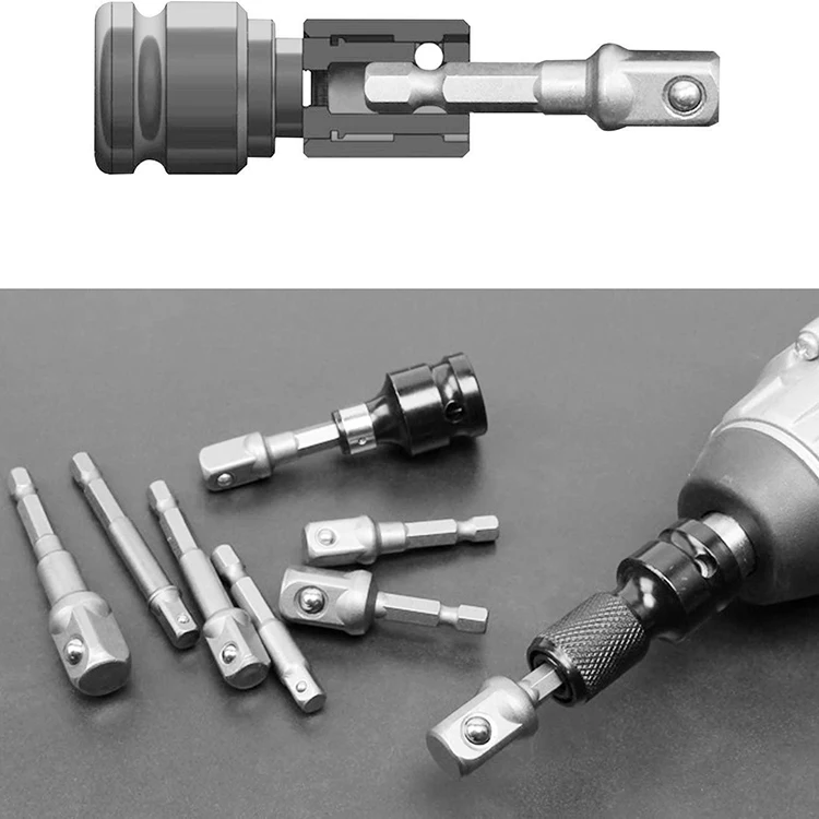 Impact Grade Socket Adapter Set - 3 Packs Drill Bit Adapter with Bit Holder