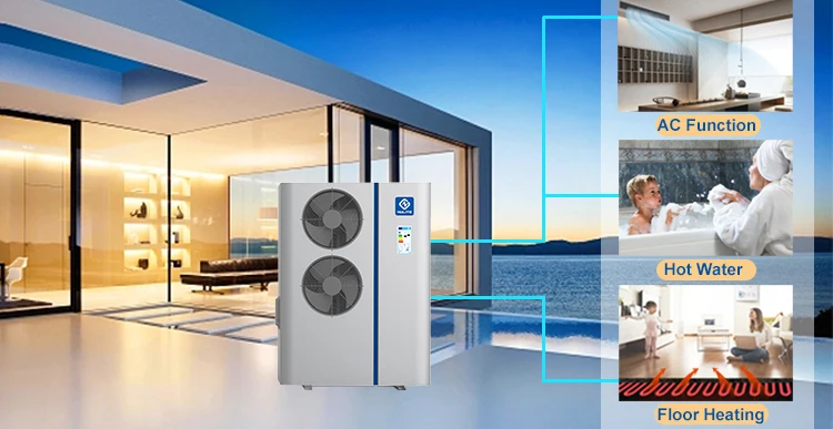 2023 Air Source 8KW  10kw all in one heating pump Water Heater Heat Pump for hot water shower