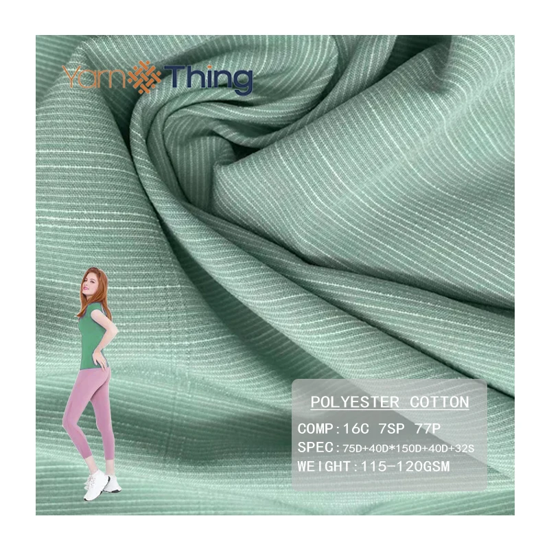 High quality 16%C 7%P 77%SP 4 Way Spandex Stretch Polyester Cotton Fabric for Beach Short