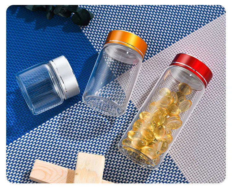 Mini Clear Glass Wishing Small Drift Bottle Vials Glass Tube Corked Jars Candy Bottle With Aluminum Screw Cap