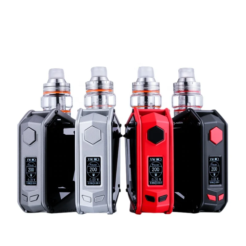 
2021 Wholesale Instock 4ml atomizer 200W Mod Vaping e-cigarette devices tc kit vape quick shipping 