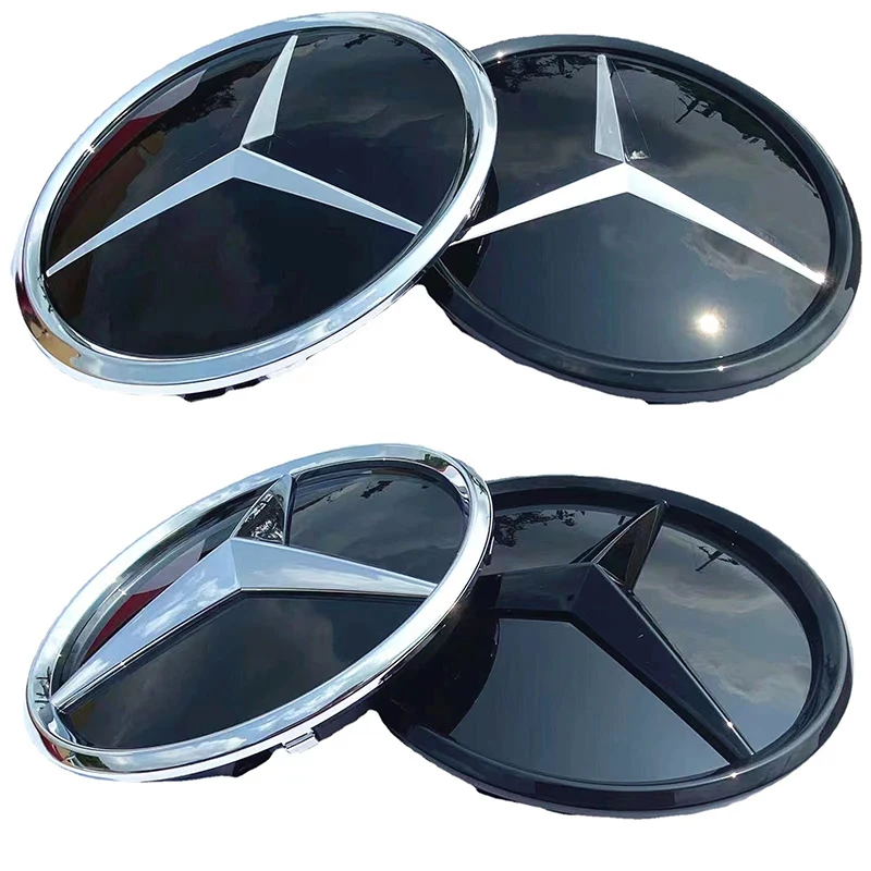 custom 3d mirror logo design car emblem badges car logos for Mercedes-Benz