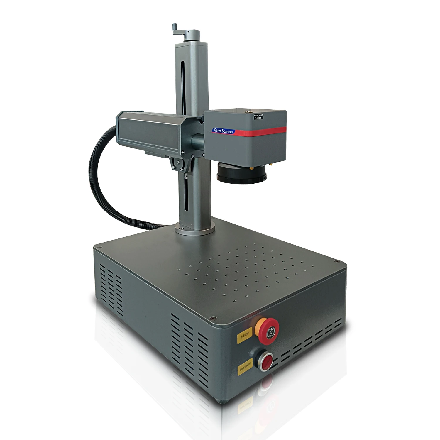 17KG 30W Mini Fiber Laser Engraving with 200*200mm Size Lens SG7110 Sino Galvo Head 80mm Rotatory Motorized Z Axis Plate Holder