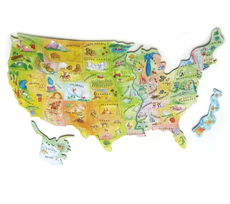 Maghard Customized made fancy American magnetic map puzzle for kids school education