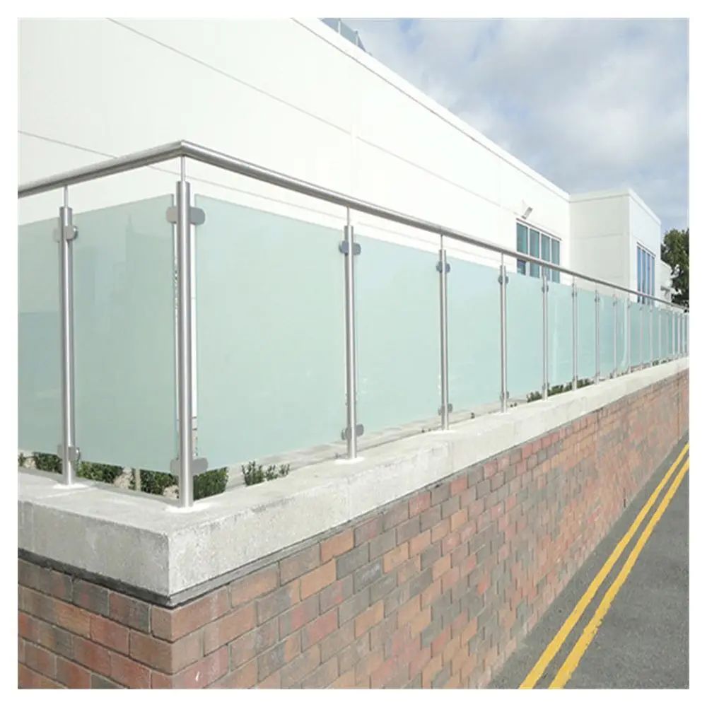 CBDMART Tinted Glass Balustrade Spigot Glass Railing Outdoor Stair Railing Balustrade