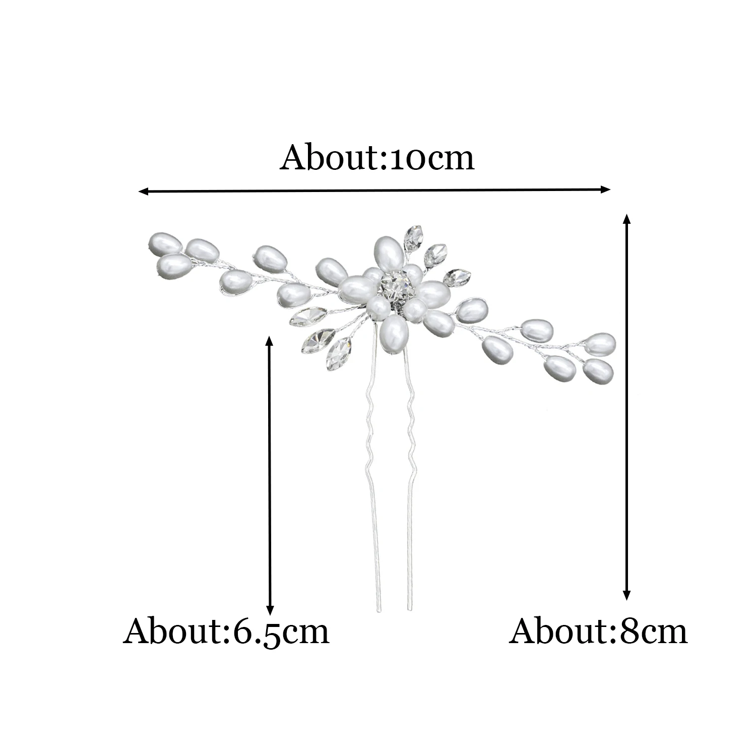 Korean golden white alloy pearls flower crystal hair pin Girl luxury fashion hairpins Bridal wedding forks