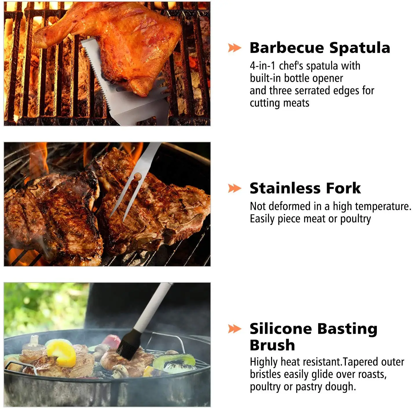 32 Pieces Stainless Steel Metal BBQ Spatula Grill Tool set Barbecue Grills Accessories Utensils Tools Kit For Outdoor Camping