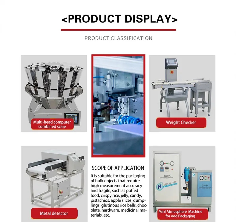 Multi-function Automatic 10 Head 14 Head Flow Pack Plantain Chips Multihead Weigher Packaging Machine