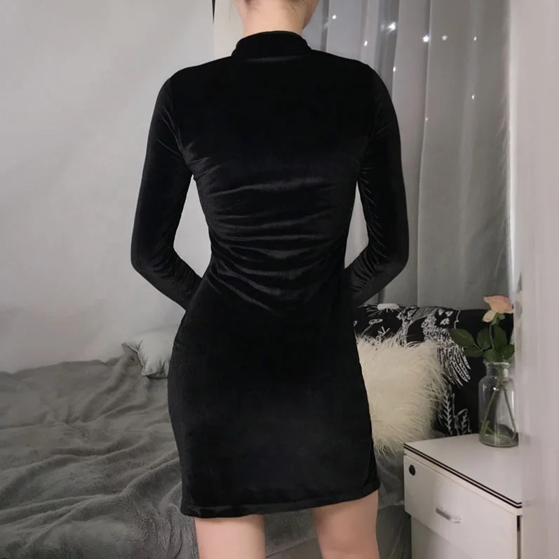  Женское короткое китайское платье-Ципао Taobao черное современное сексуальное осеннее