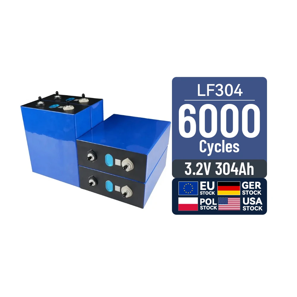 Eu Stock Exliporc Ev Lf304 3.2v 304ah Lifepo4 280ah Cell Battery Grade A 6000cycles Akku Lithium 304 Ah Lifepo4