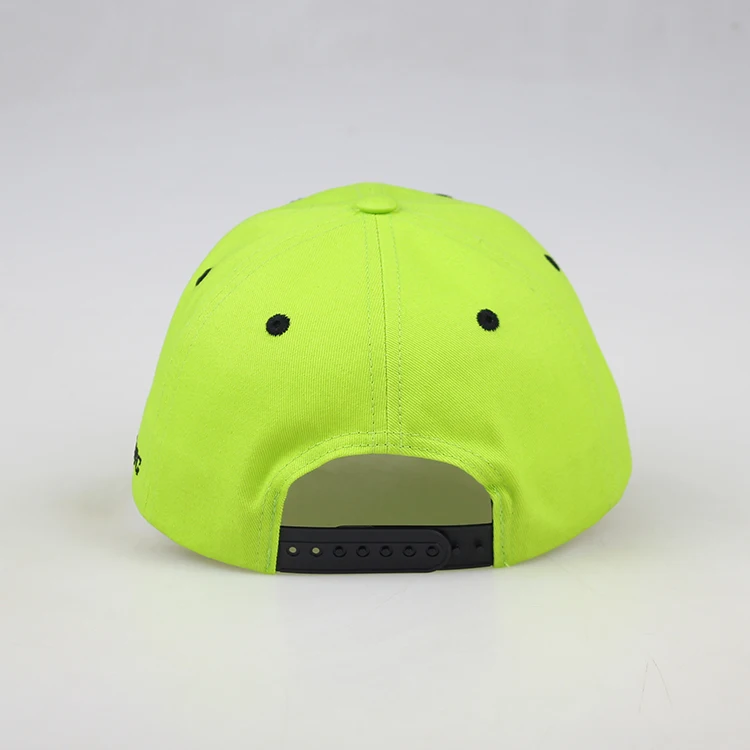 Custom High Quality 100% Cotton 6 Panel Distressed Baseball Cap Plain Neon Green Unstructured Dad Hat