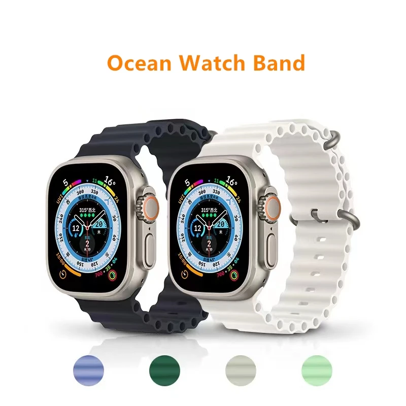 2022 New Arrival Ocean Band For Apple Watch Ultra Strap Silicone Strap For iWatch Ultra/8/7/6/5/4/3/SE Series Ocean Strap