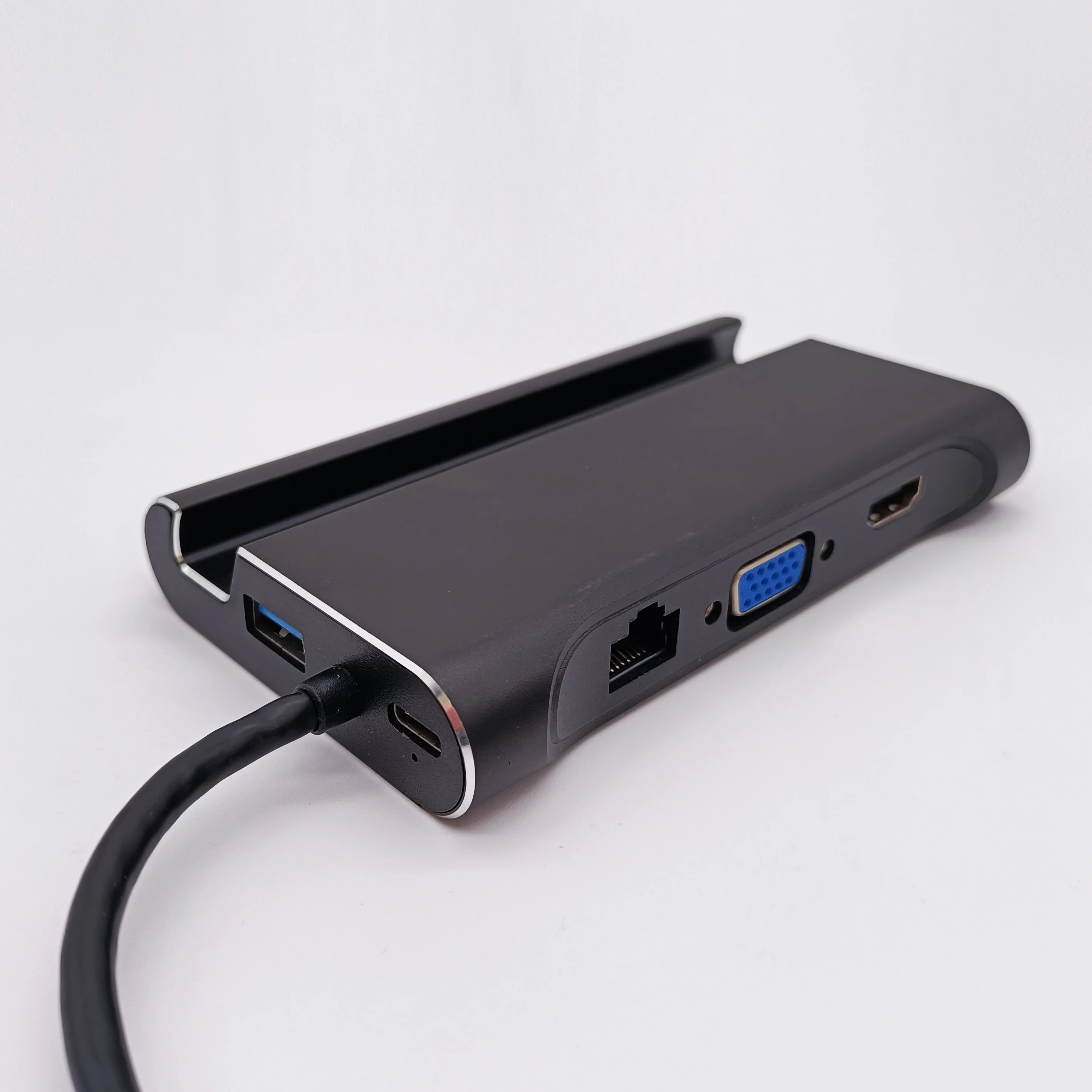 7 in 1 Smart hub for mobile phone electronics High resolution type c to rj45 ethernet 3xUSB VGA PD type c usb 3.0 fast hub