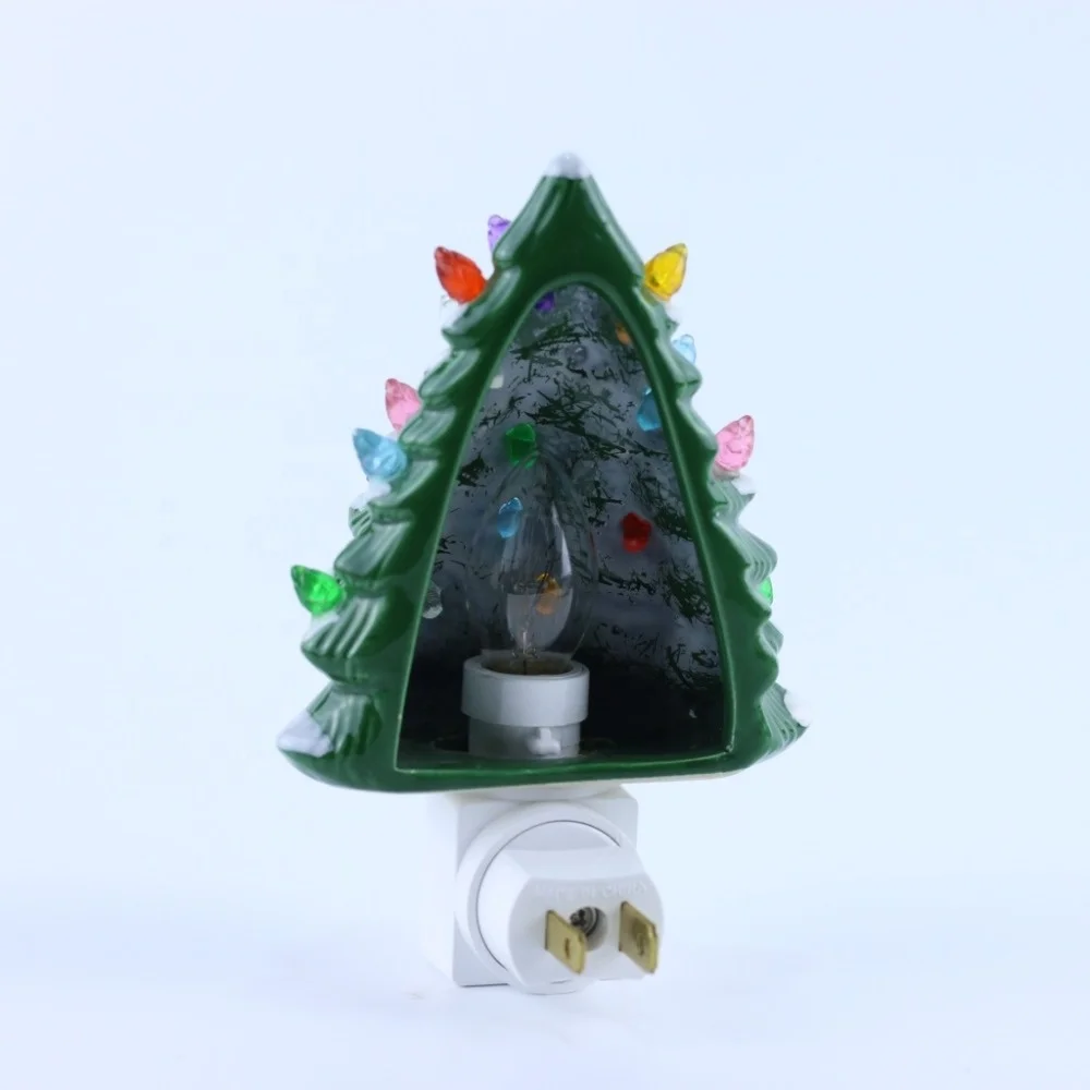 ETL Electric Christmas Tree Plug Ceramic Night Light Ngiht Lamp Lighting and Circuitry Design Indoor Room,living Room FJS17080