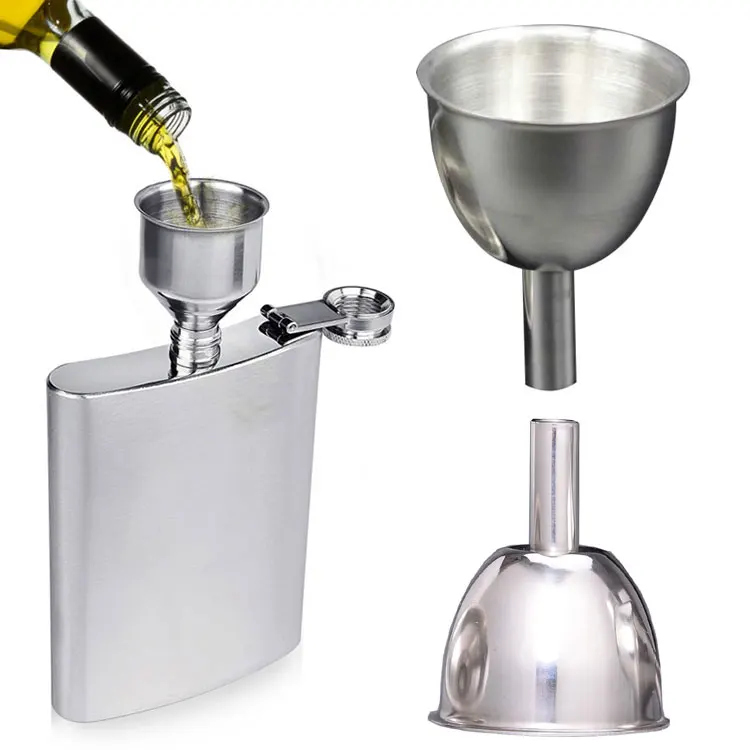 New Top Seller OEM Multifunctional Home Kitchen Oil Water Spices Wine Flask Stainless Steel Mini Funnel