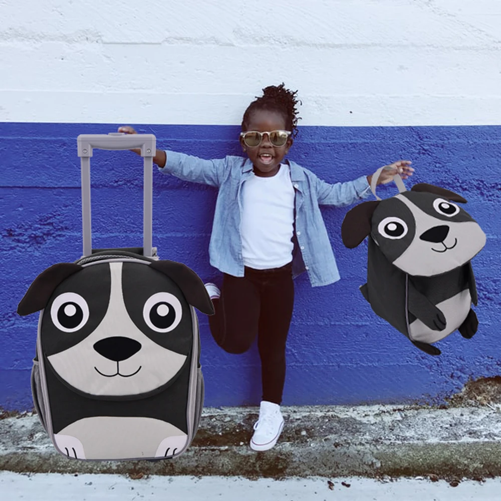 2Pc Kid Luggage  Carry On Luggage Set  Dog Animal children backpack Bag