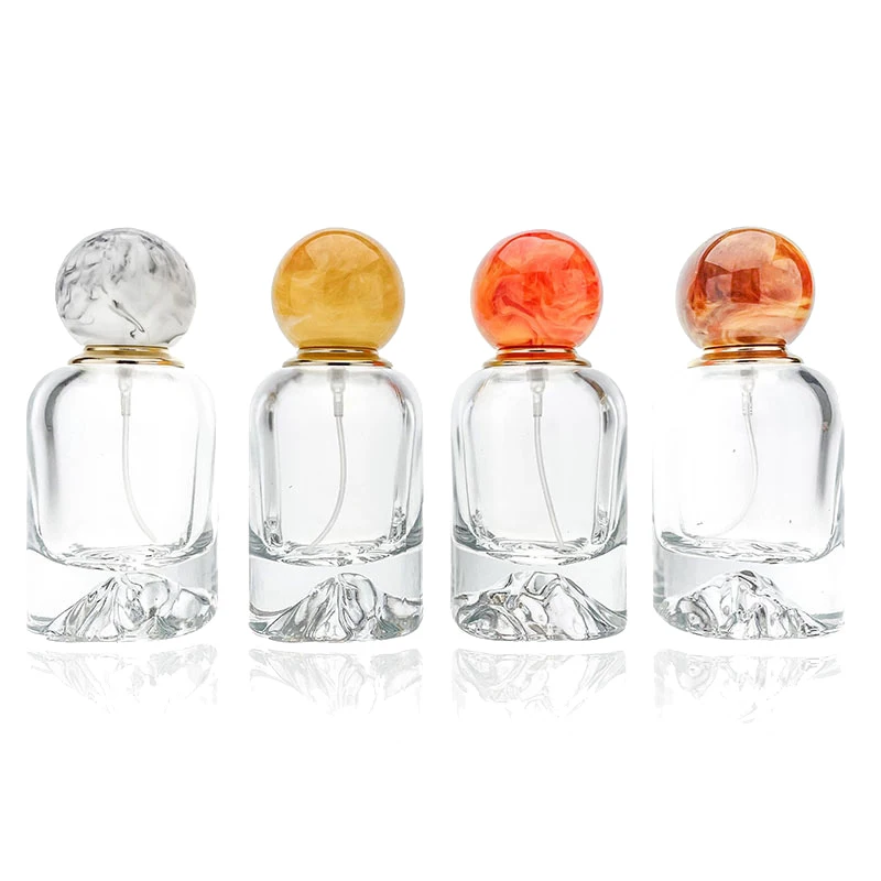 Design Luxury Ball Cover Top Parfum Botol Packaging Unique Empty 30ml 50ml 100ml Glass Spray Perfume Bottles For Sale