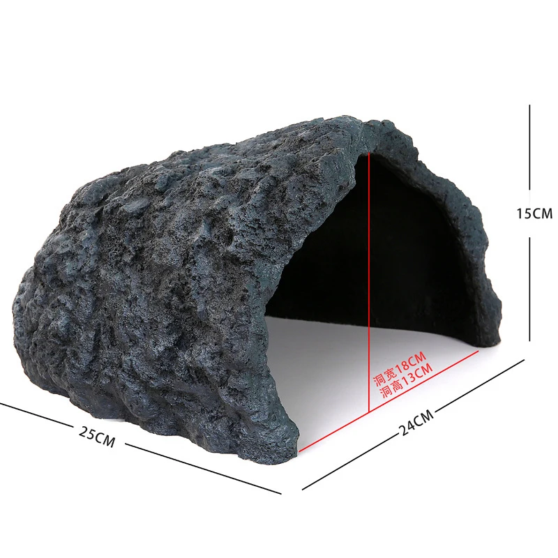 Reptile Turtle Rock Hide Ornament Rockery Hiding Decorative Climbing Terrace Tank Landscape Aquarium & Accessories Decoration