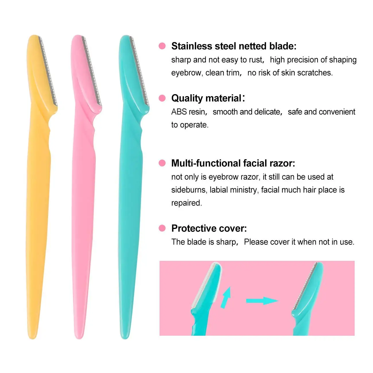 professional ladies portable facial Multipurpose Exfoliating Dermaplaning razor eyebrow blade and upperlip trimmer Tool