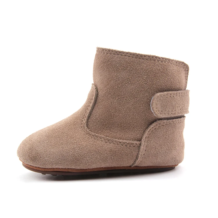 Winter Baby Shoes Outdoor Non-slip Snow Ankle Boots Suede Soft Bottom Leather Short Boots Plush Warm Baby Boots