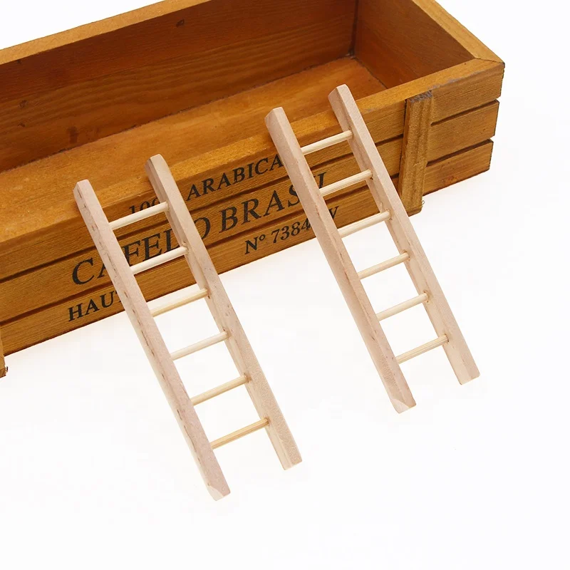 Miniature Dollhouse Furniture  2.7*10cm Ladder Wooden Crafts Home Decoration