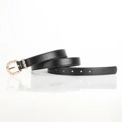 Gold Alloy Pin Buckle Belts for Women PU Leather Waist Belts Ladies Waistband for Jeans