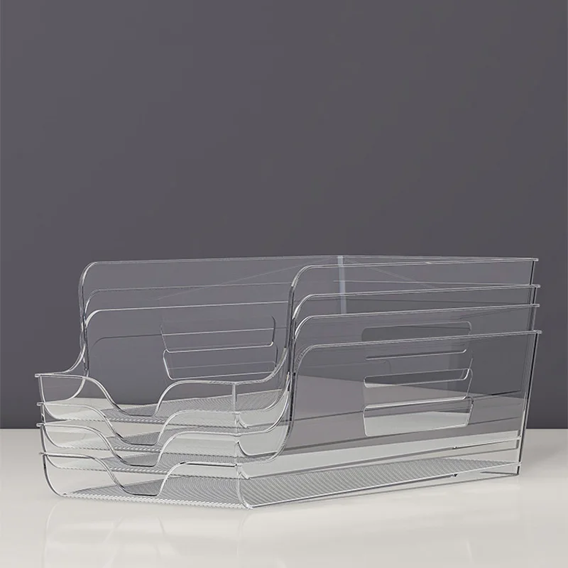 Multi Functional PET Refrigerator Clear Dispenser Beverage Can Storage Holder Rack Plastic Storage Organizer