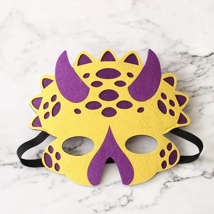 Dinosaur Felt Masks for Kids Party Masks Birthday Masquerade Supplies Decorations Halloween Masks
