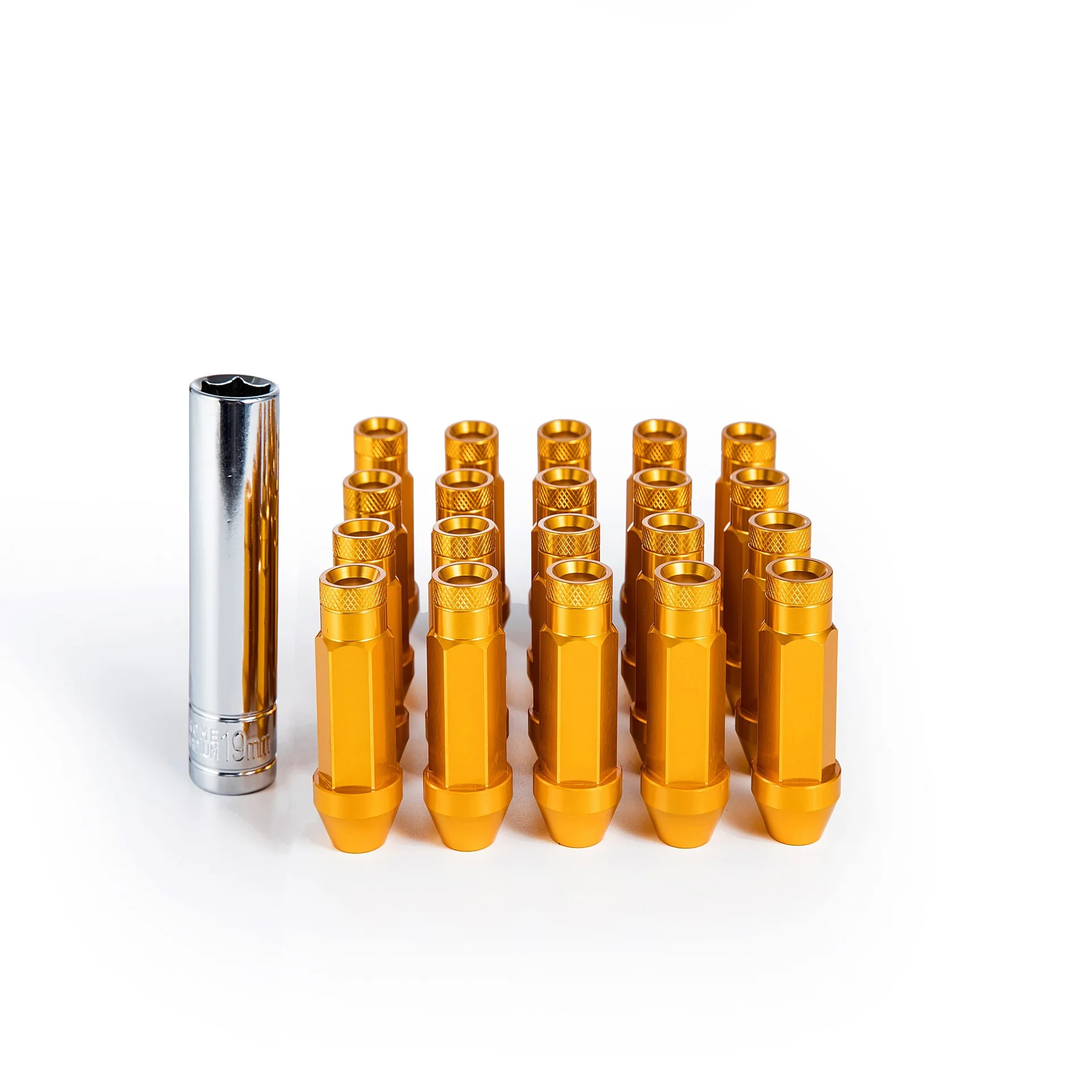 Universal 20Pcs 7075 Aluminum Alloy Forged Wheel Light Lug Nut length 50mm M12 * 1.25 / m12 * 1.5 / M14 * 1.5