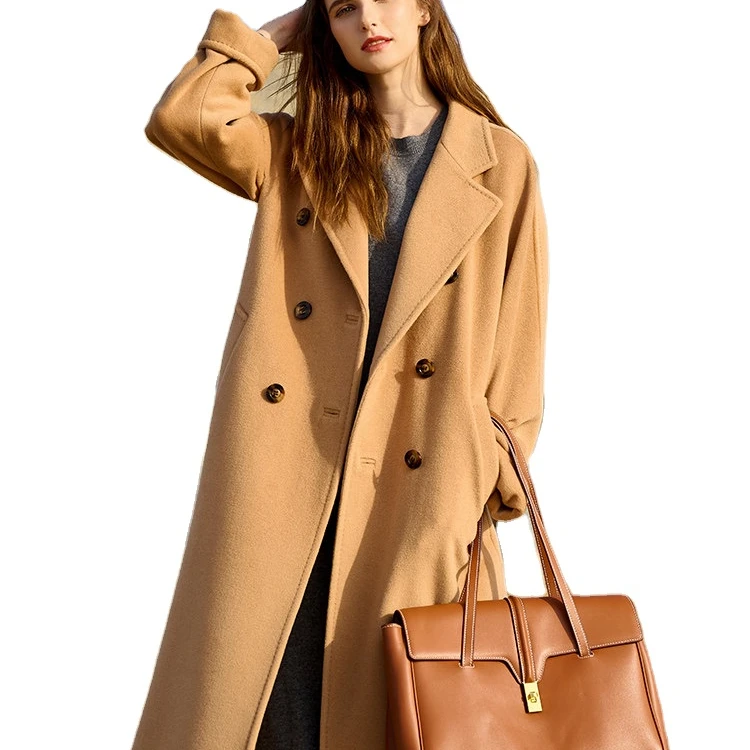 Womens High Quality Winter Clothes Women Woolen Coat Ladies Long Wool Double-sided Cashmere Ladies Handmade Coat Women