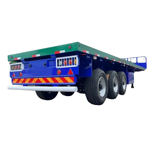 Flatbed Container Semi Trailer Flatbed Cargo Container Transportation Semi Truck Trailer