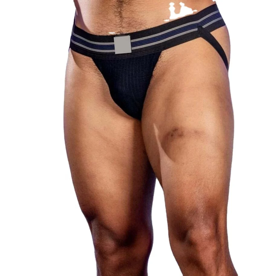 ZN- 3 Inch Wide Band Athletic Supporter Cheap Underwear Jockstrap For Men Custom Logo With 3 Straps