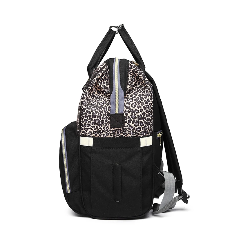 2021 fashion multi-function large capacity leopard print Maternity Nappy Bag elegant diaper backpack baby