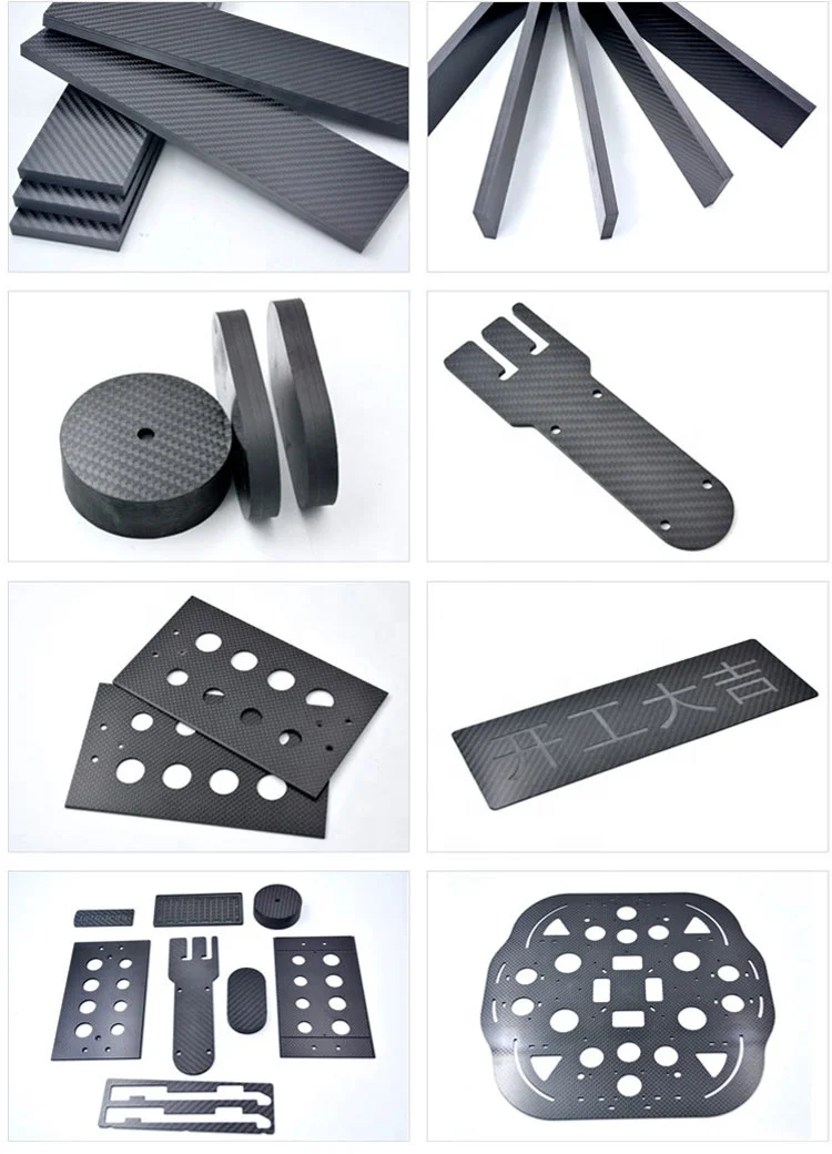 
Glossy Matte Twill Plain 3K Carbon Fiber Plate with CNC cutting 