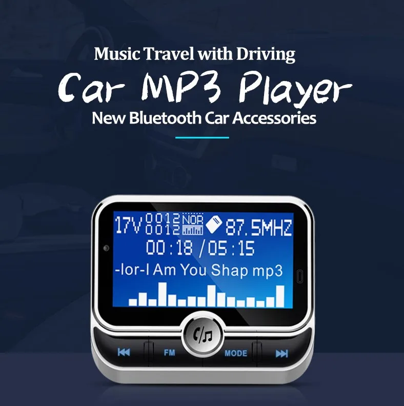 Автомобильный FM-передатчик BC32 Bluetooth mp3-плеер беспроводная гарнитура с ЖК-экраном 1