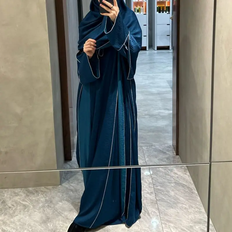 Hot Selling 2 Piece Abaya Set High Quality EID Islamic Clothing Abaya Women Muslim Dress Turkey Viscose Modest Abaya Set